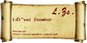 Lévai Zsombor névjegykártya